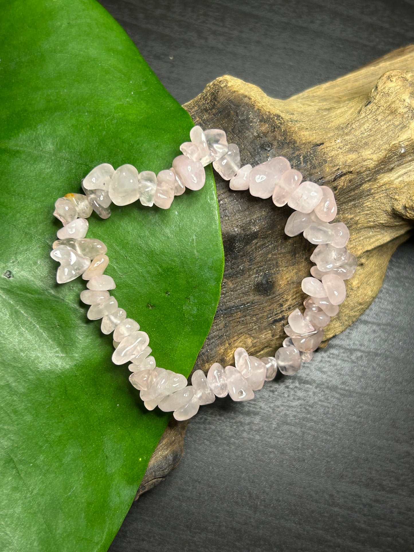 Rosenquarz Splitterarmband