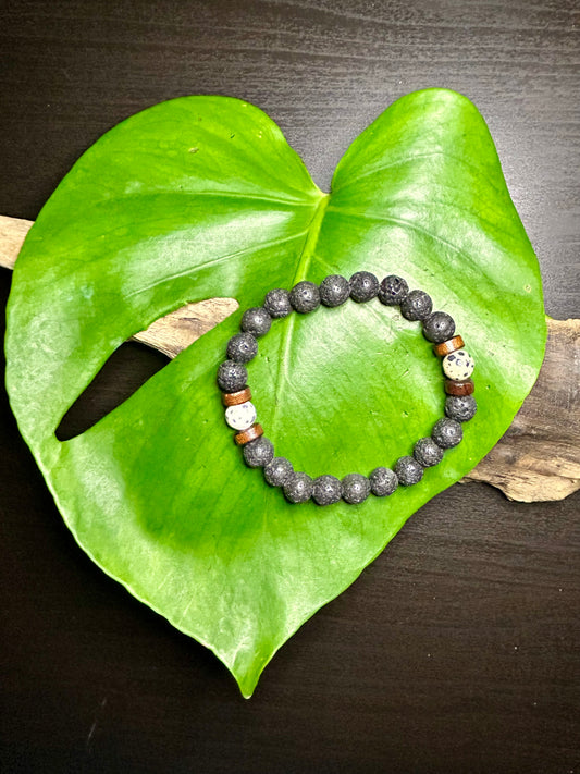 Dalmatiner Jaspis-Lavastein Armband
